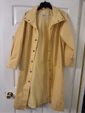 Talbots Light Yellow Trench Coat with Snap Closure
